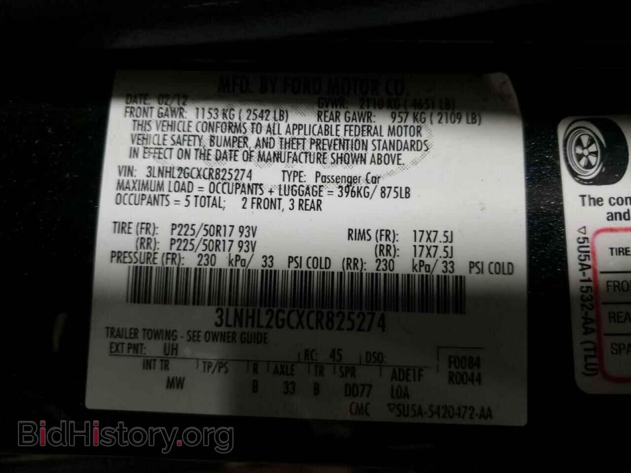 2012 LINCOLN MKZ - VIN: 3LNHL2GCXCR825274 - Photo 10