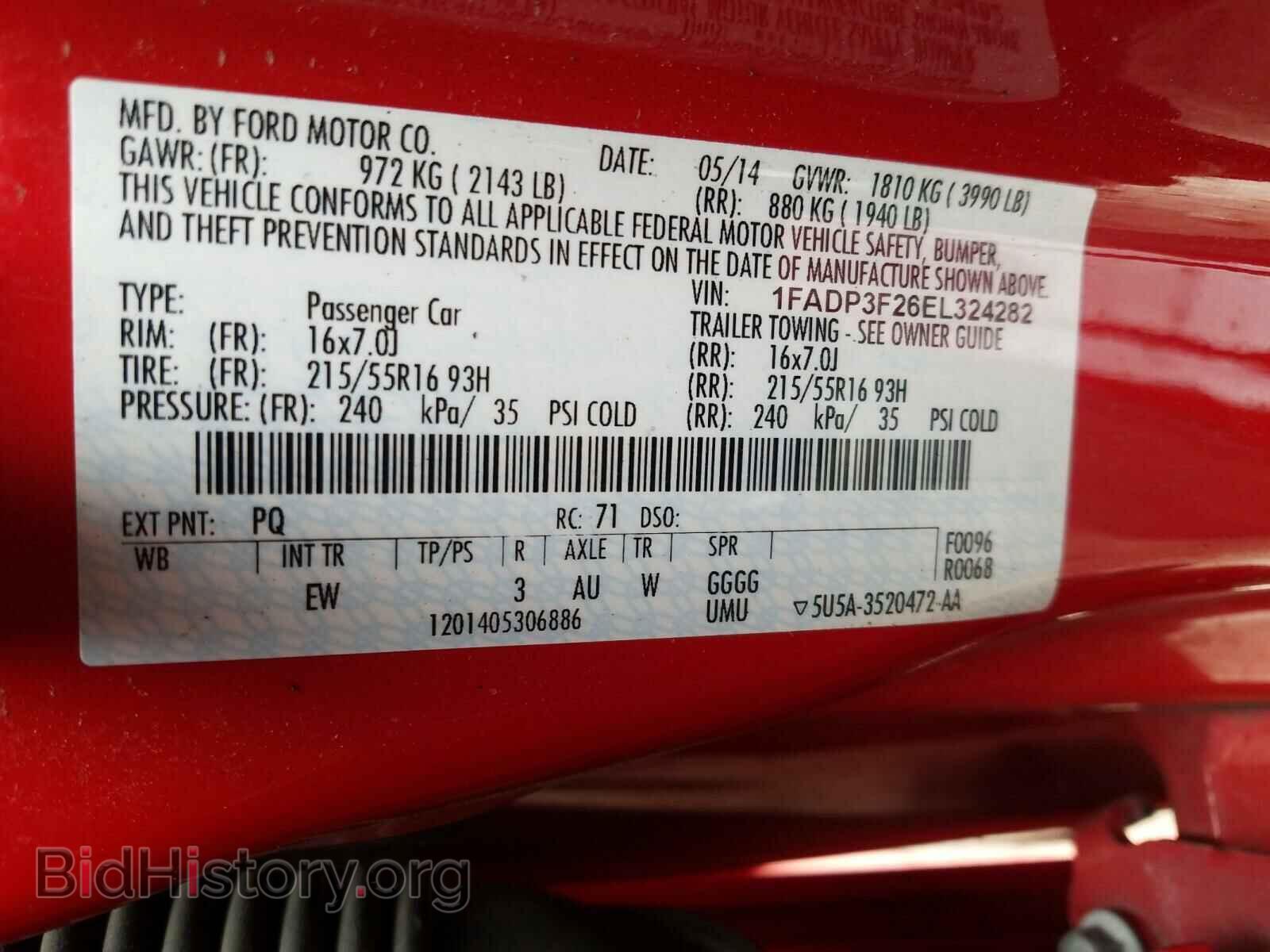 2014 FORD FOCUS - VIN: 1FADP3F26EL324282 - Фото 10