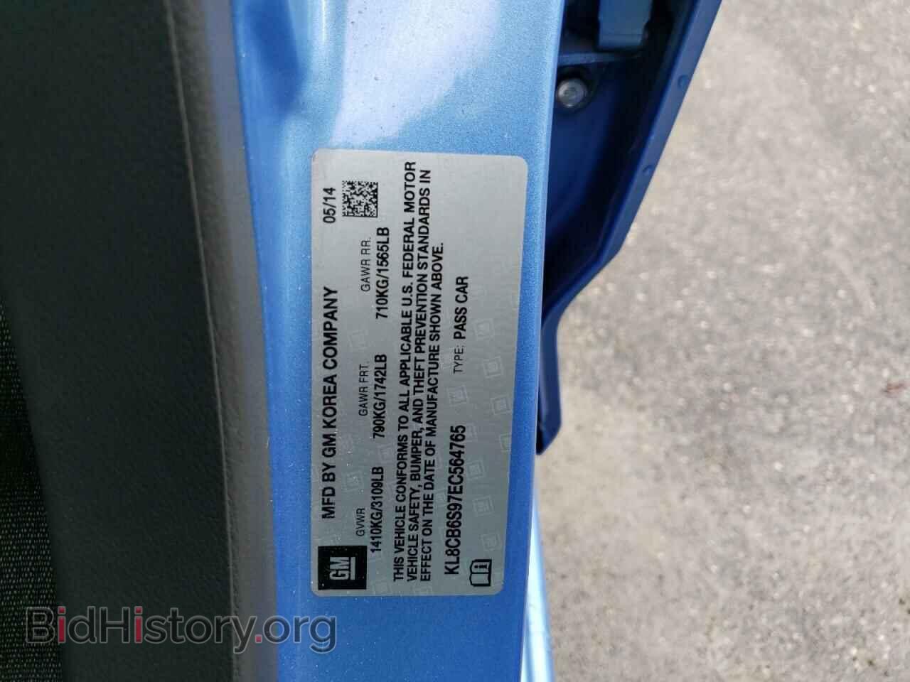 2014 CHEVROLET SPARK - VIN: KL8CB6S97EC564765 - Фото 10