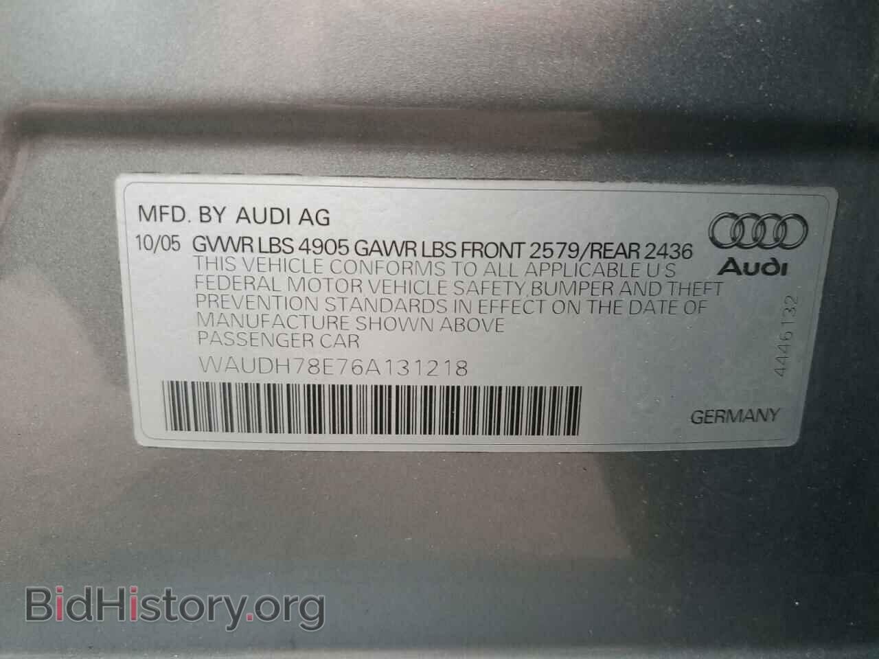2006 AUDI A4 - VIN: WAUDH78E76A131218 - Photo 12