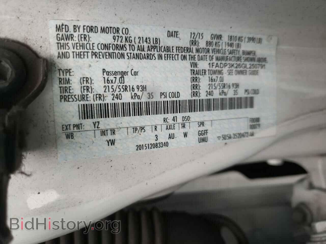 2016 FORD FOCUS - VIN: 1FADP3K26GL250791 - Фото 10