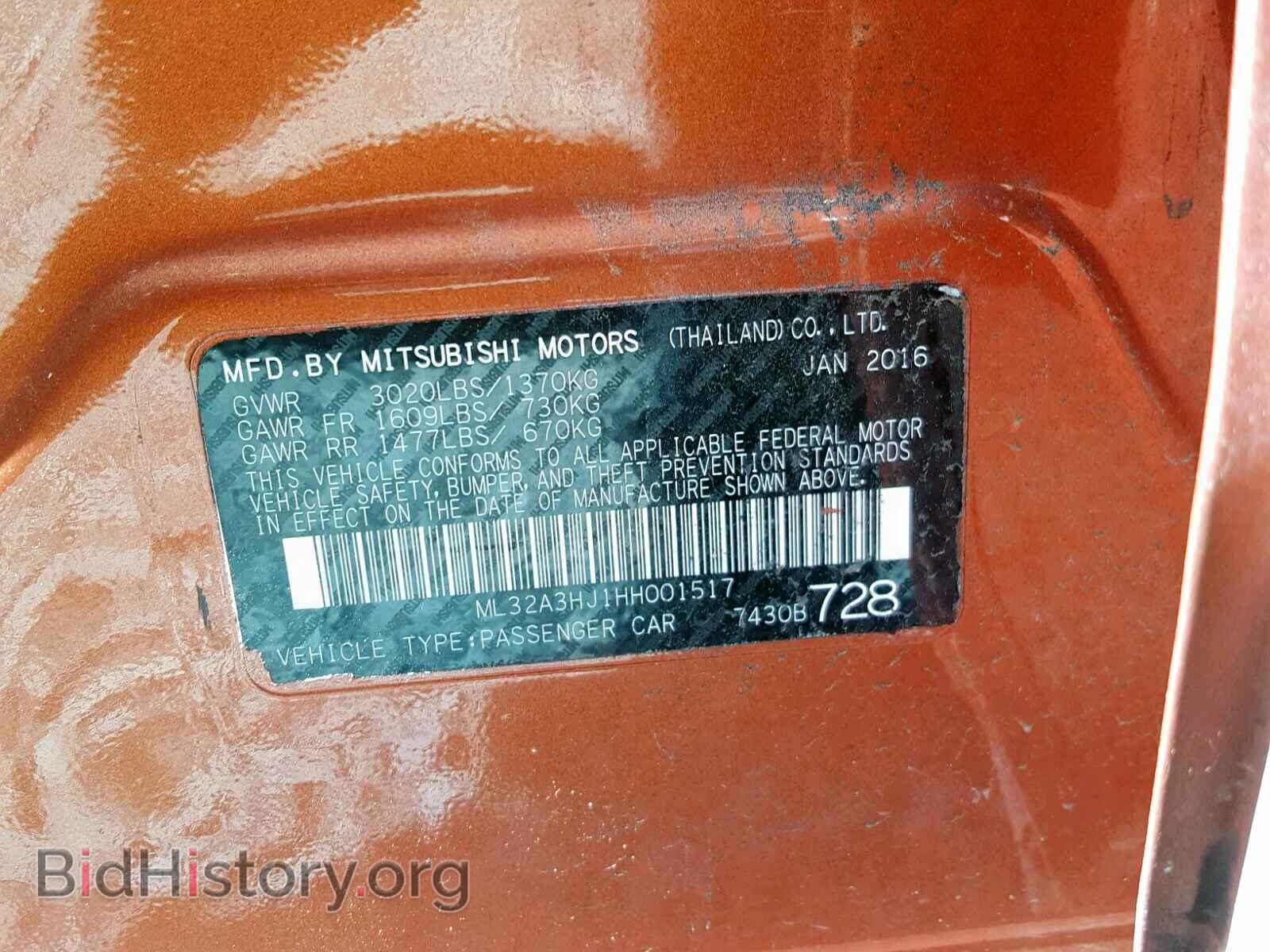2017 MITSUBISHI MIRAGE - VIN: ML32A3HJ1HH001517 - Фото 10