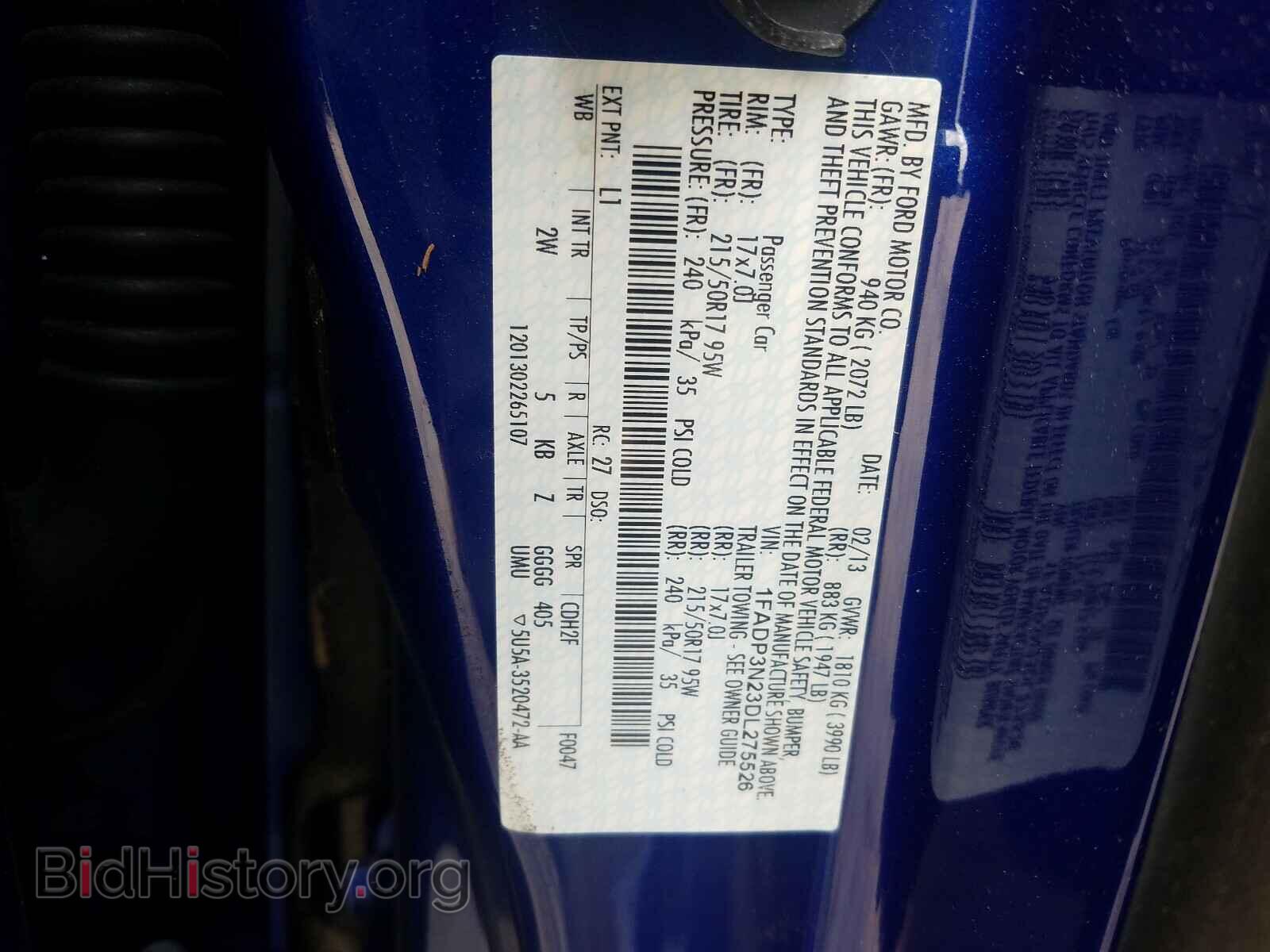 2013 FORD FOCUS - VIN: 1FADP3N23DL275526 - Фото 10
