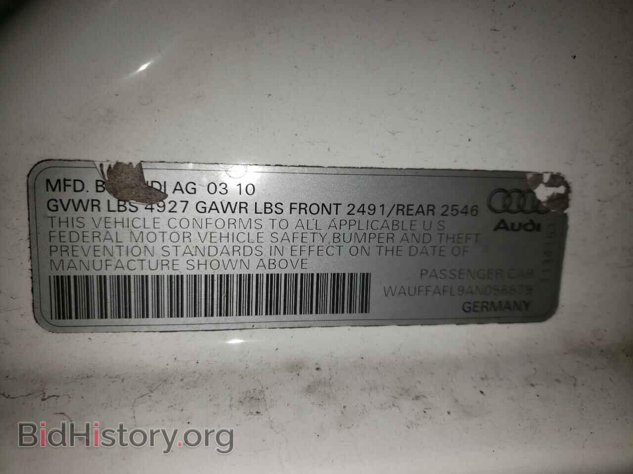 2010 AUDI A4 - VIN: WAUFFAFL9AN056679 - Фото 13