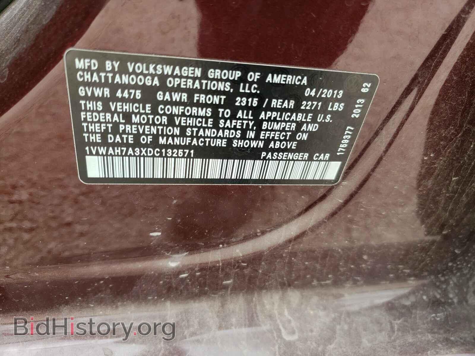 2013 VOLKSWAGEN PASSAT - VIN: 1VWAH7A3XDC132571 - Photo 10