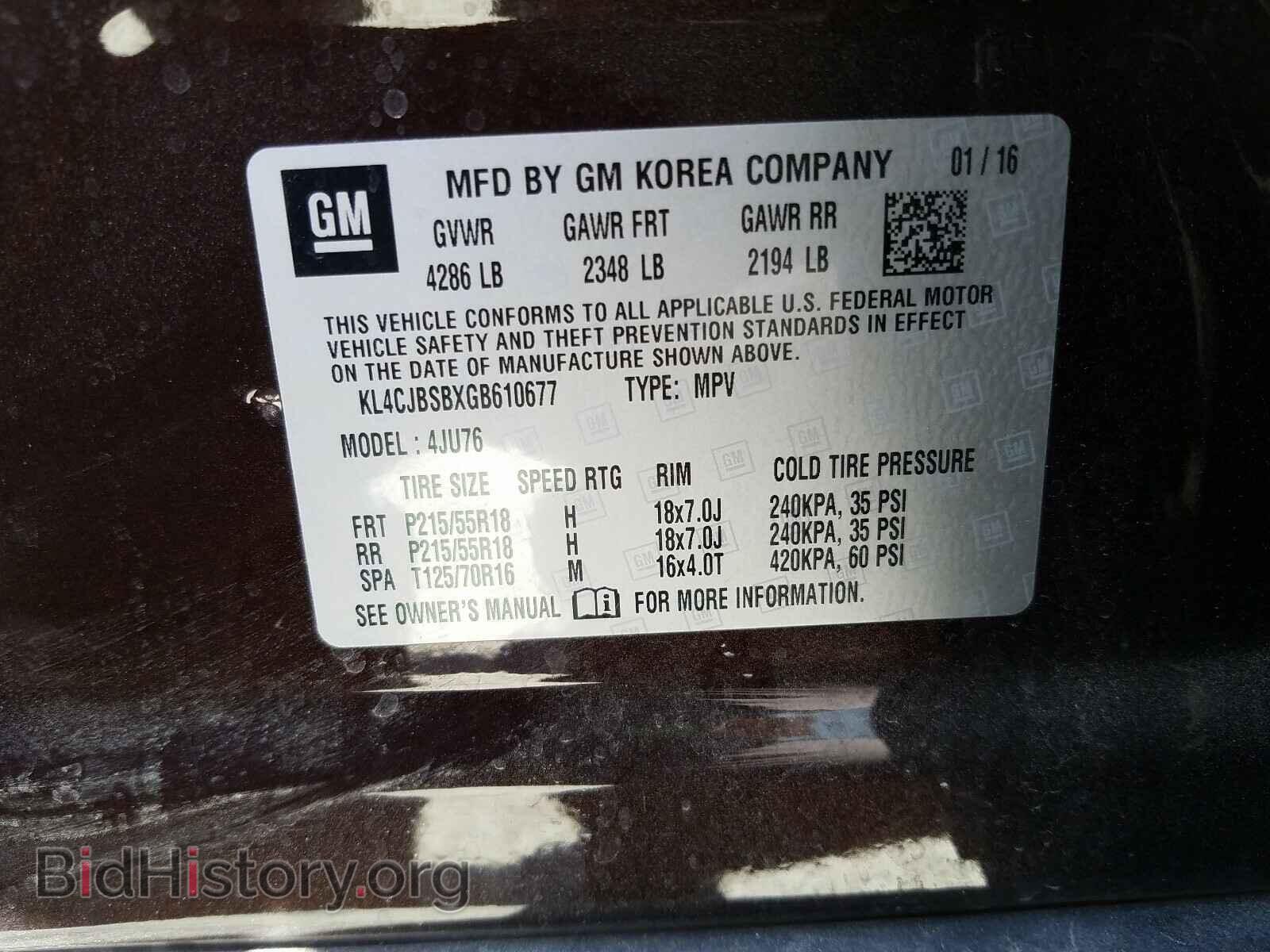 2016 BUICK ENCORE - VIN: KL4CJBSBXGB610677 - Photo 10