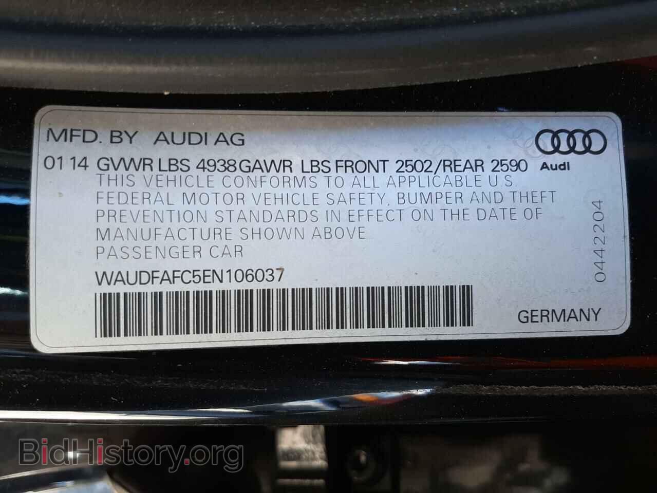 2014 AUDI A6 - VIN: WAUDFAFC5EN106037 - Фото 10