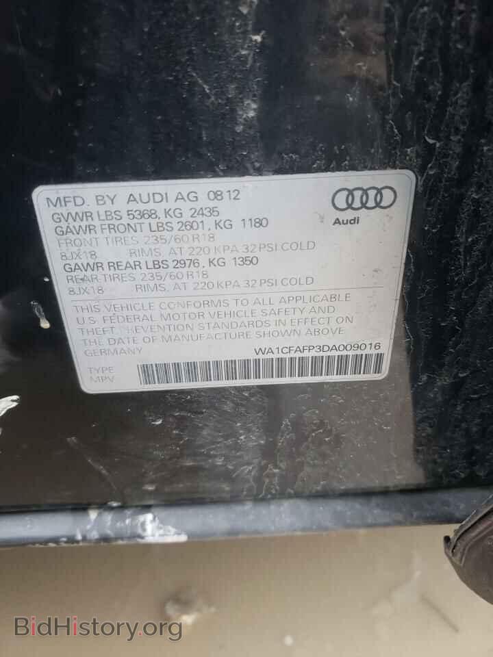2013 AUDI Q5 - VIN: WA1CFAFP3DA009016 - Фото 10