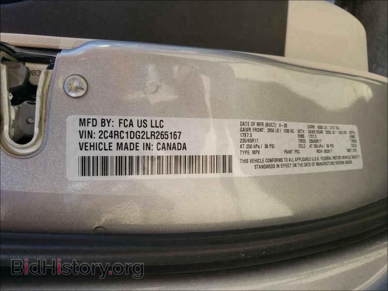 2020 CHRYSLER MINIVAN - VIN: 2C4RC1DG2LR265167 - Фото 10