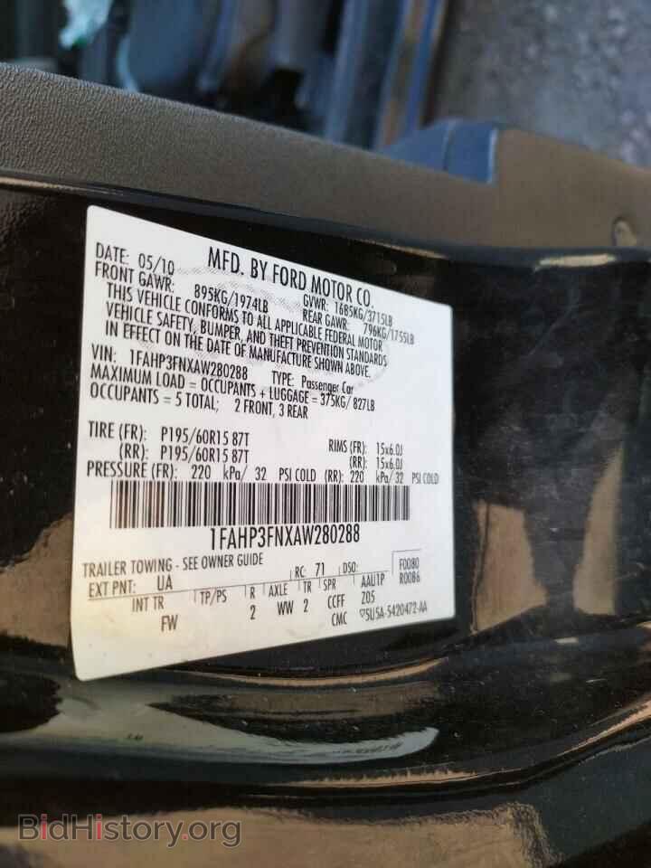 2010 FORD FOCUS - VIN: 1FAHP3FNXAW280288 - Фото 10