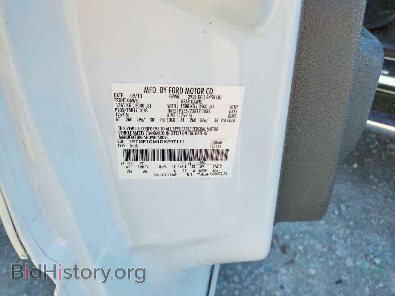 2013 FORD F150 - VIN: 1FTMF1CM1DKF97111 - Фото 6