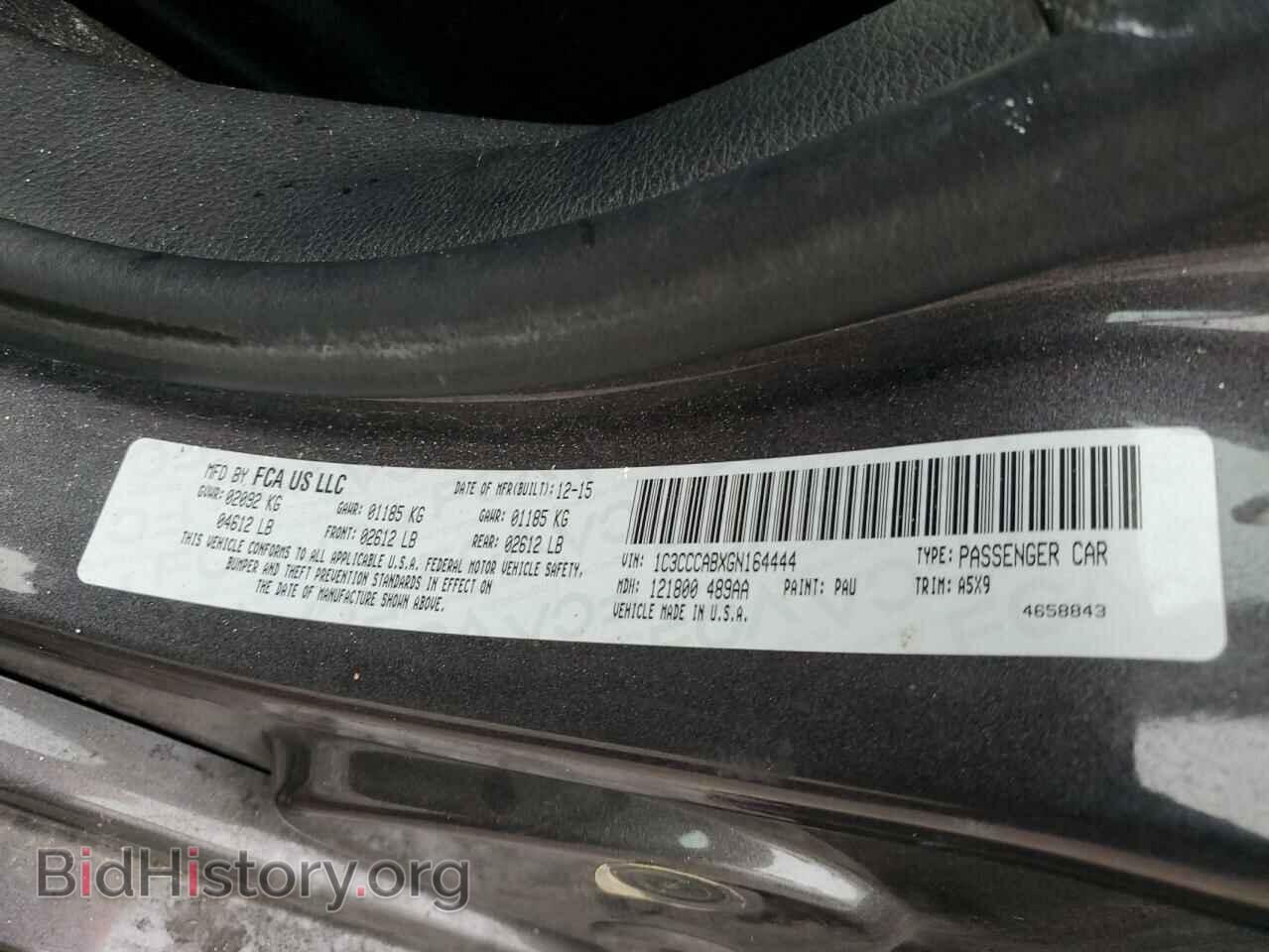 2016 CHRYSLER 200 - VIN: 1C3CCCABXGN164444 - Фото 12