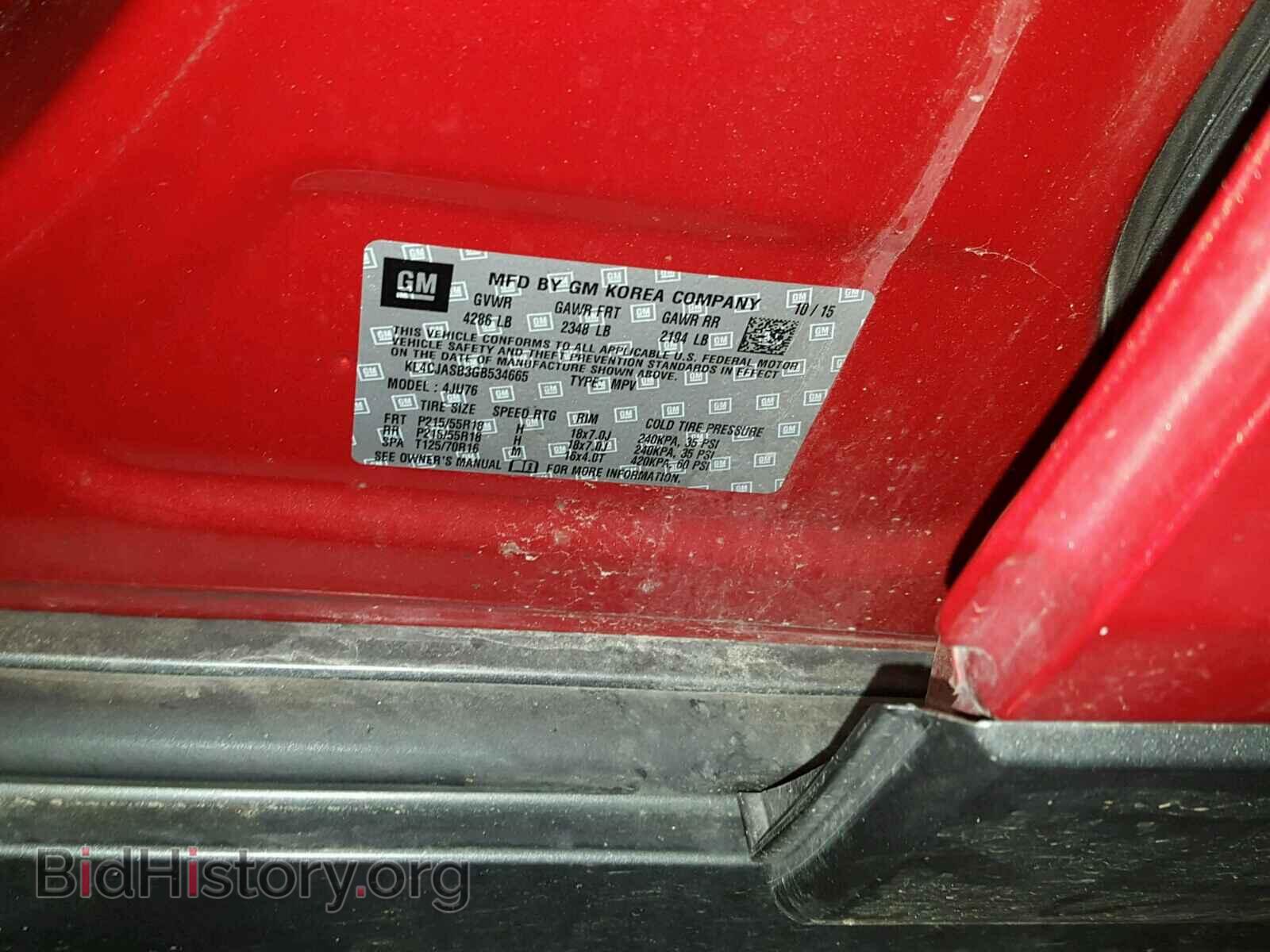 2016 BUICK ENCORE - VIN: KL4CJASB3GB534665 - Фото 10