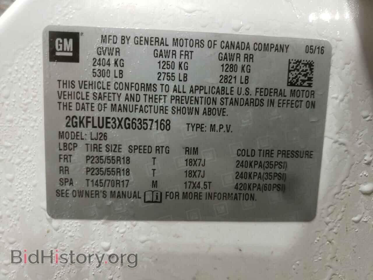 2016 GMC TERRAIN - VIN: 2GKFLUE3XG6357168 - Фото 10