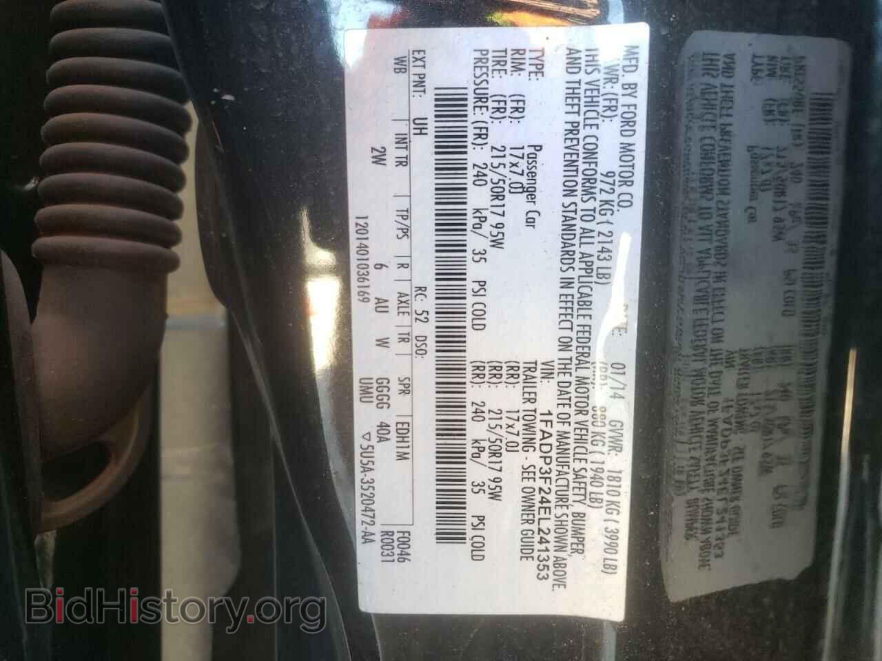 2014 FORD FOCUS - VIN: 1FADP3F24EL241353 - Фото 10
