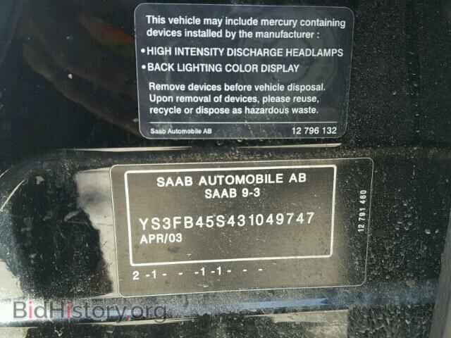 2003 SAAB 9 3 - VIN: YS3FB45S431049747 - Photo 10