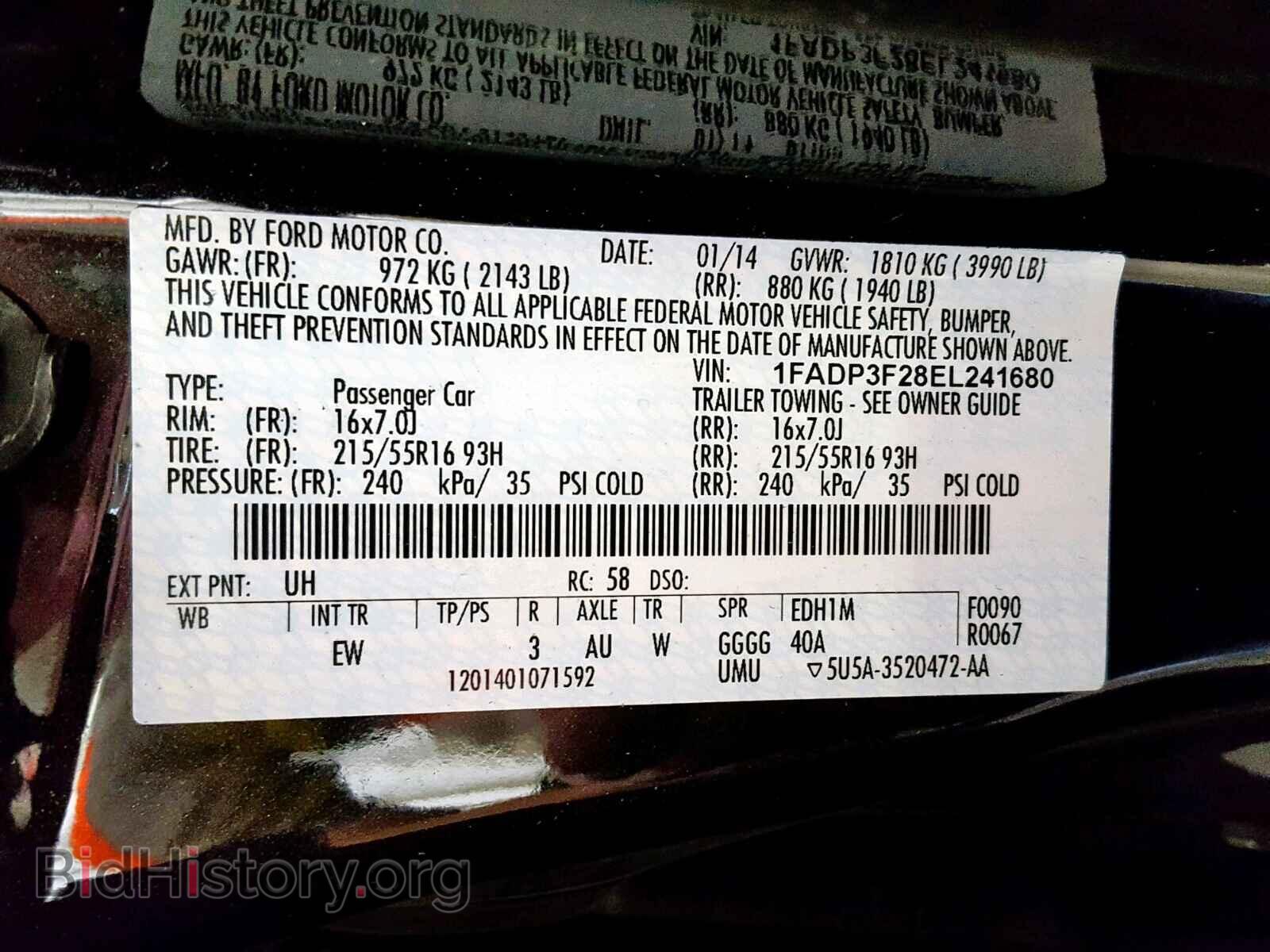 2014 FORD FOCUS SE - VIN: 1FADP3F28EL241680 - Фото 10