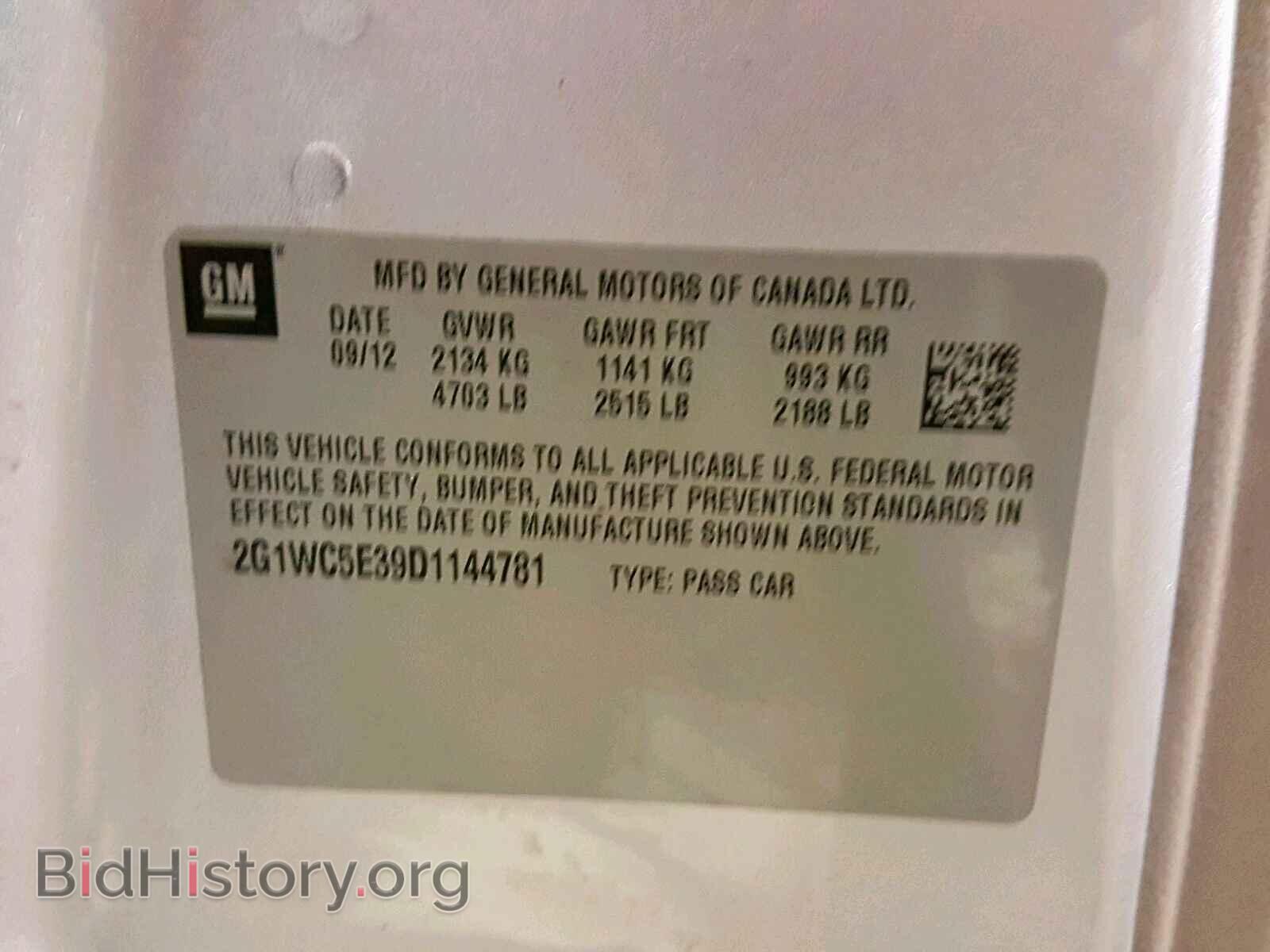 2013 CHEVROLET IMPALA - VIN: 2G1WC5E39D1144781 - Фото 10
