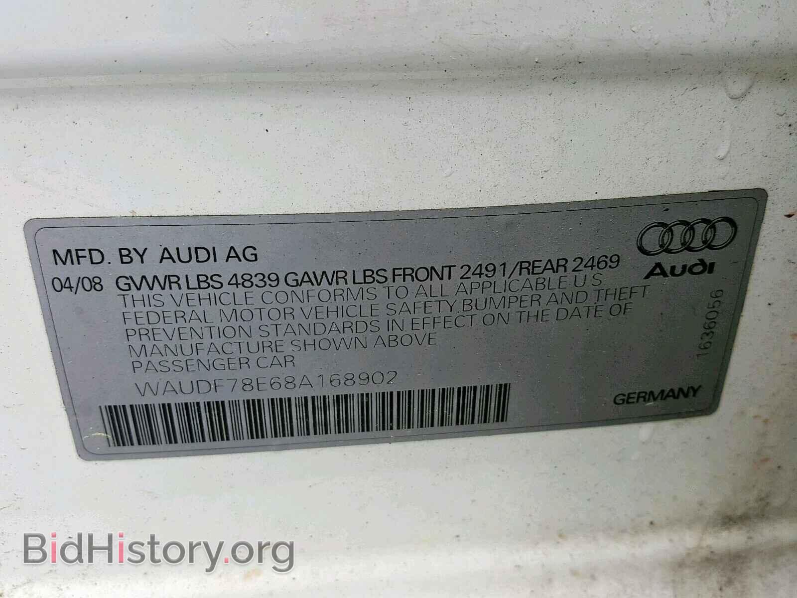 2008 AUDI A4 - VIN: WAUDF78E68A168902 - Фото 10