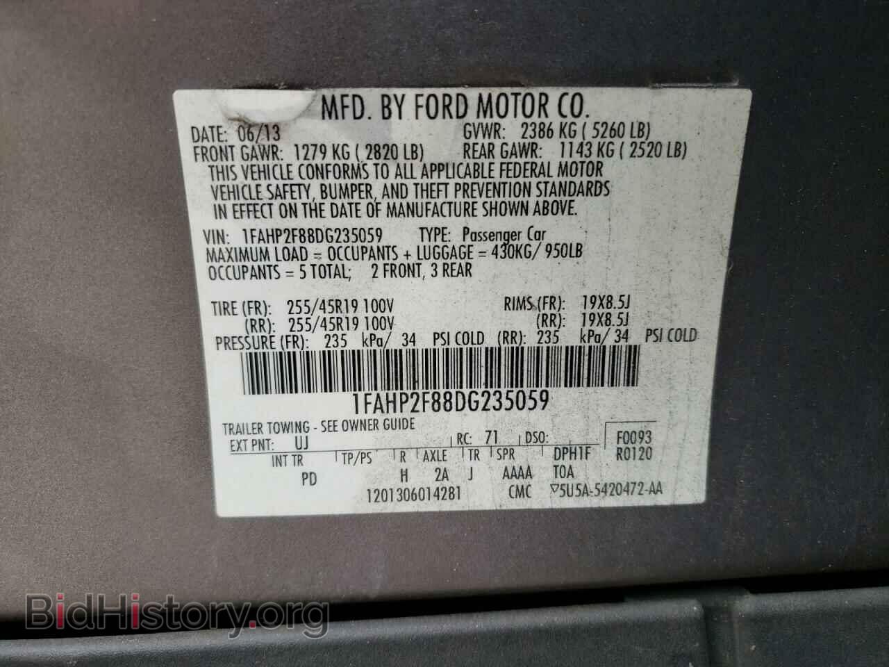 2013 FORD TAURUS - VIN: 1FAHP2F88DG235059 - Photo 13