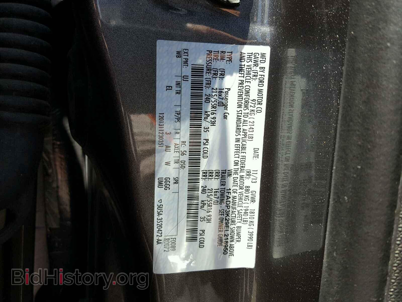 2014 FORD FOCUS SE - VIN: 1FADP3K29EL218950 - Фото 10