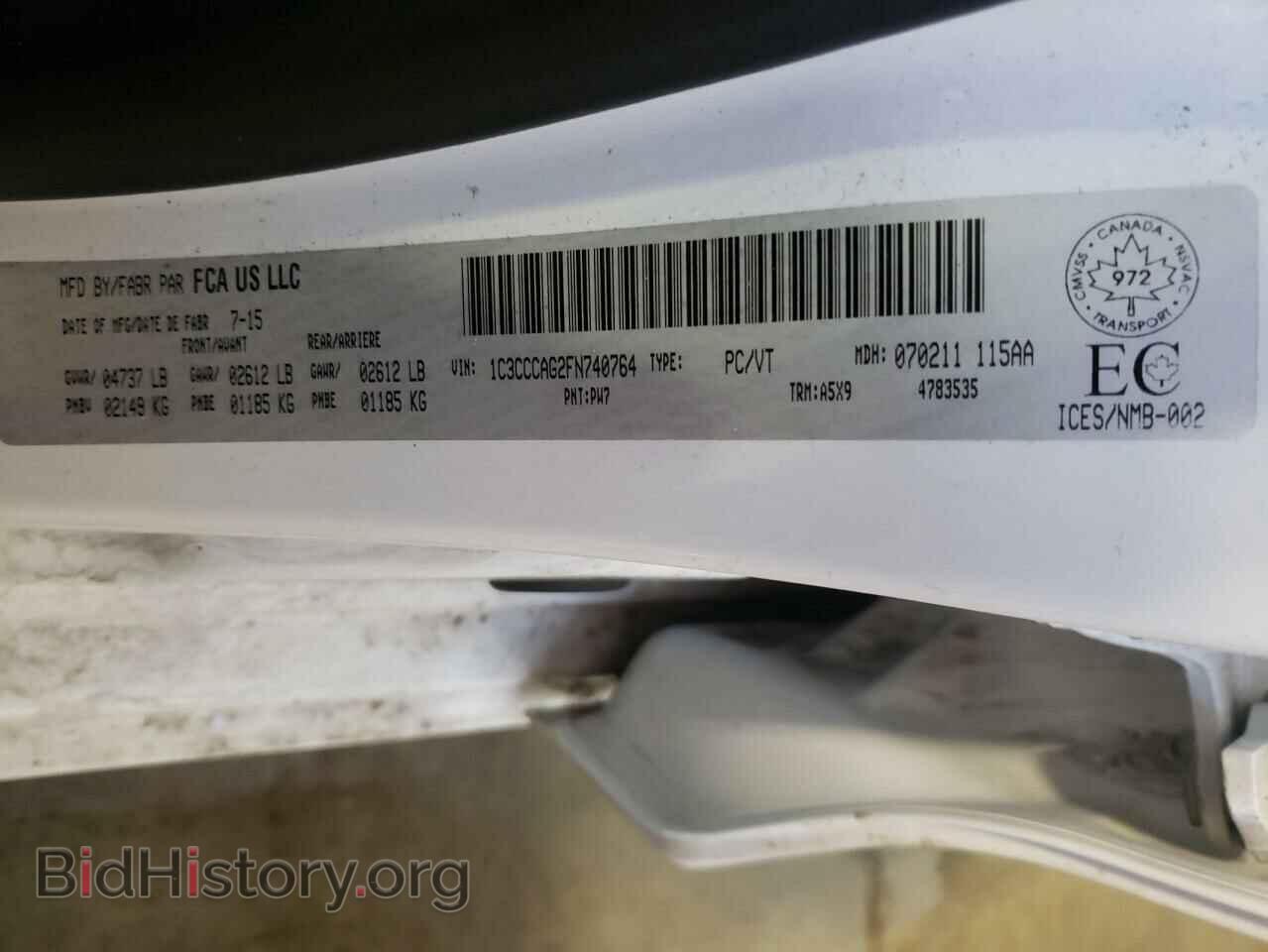 2015 CHRYSLER 200 - VIN: 1C3CCCAG2FN740764 - Фото 10