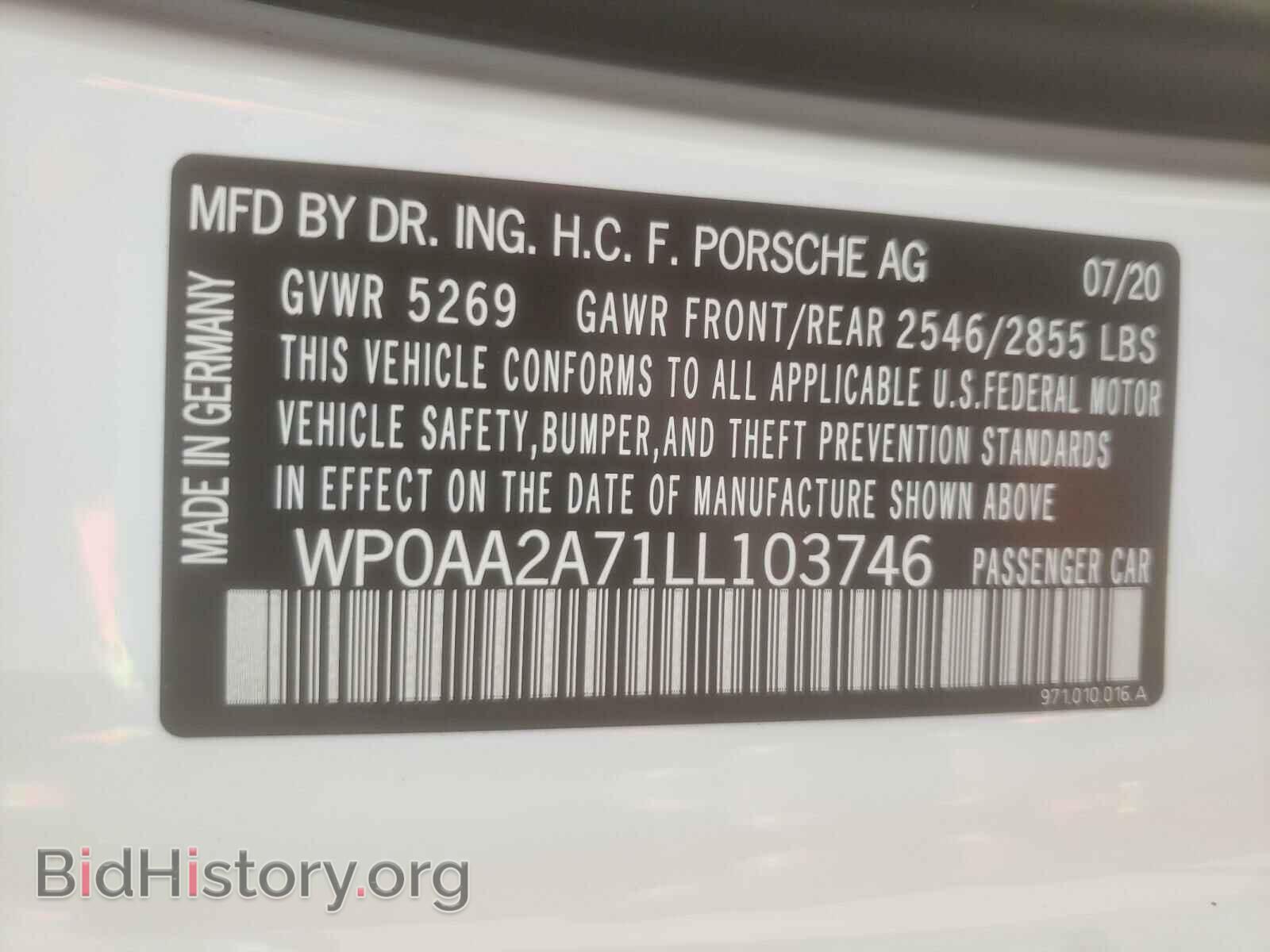 2020 PORSCHE PANAMERA - VIN: WP0AA2A71LL103746 - Фото 10