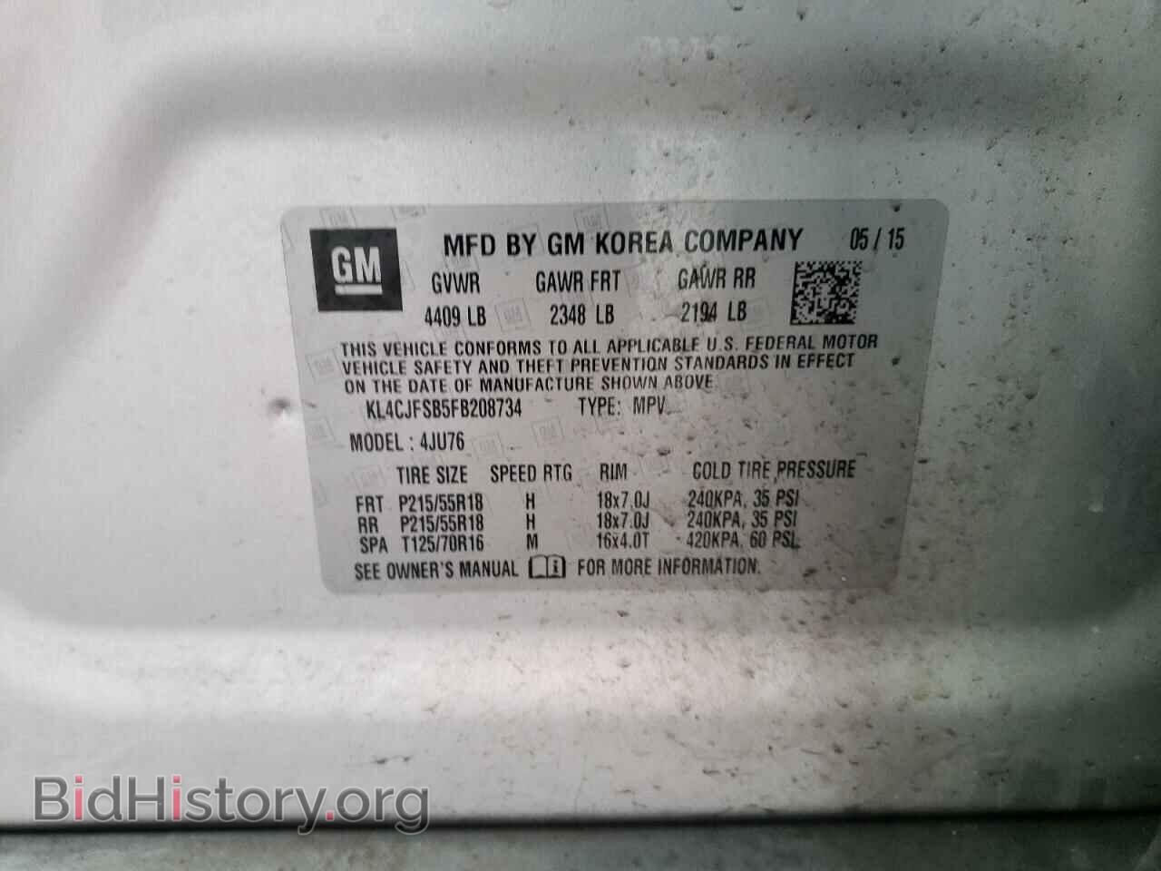 2015 BUICK ENCORE - VIN: KL4CJFSB5FB208734 - Photo 10