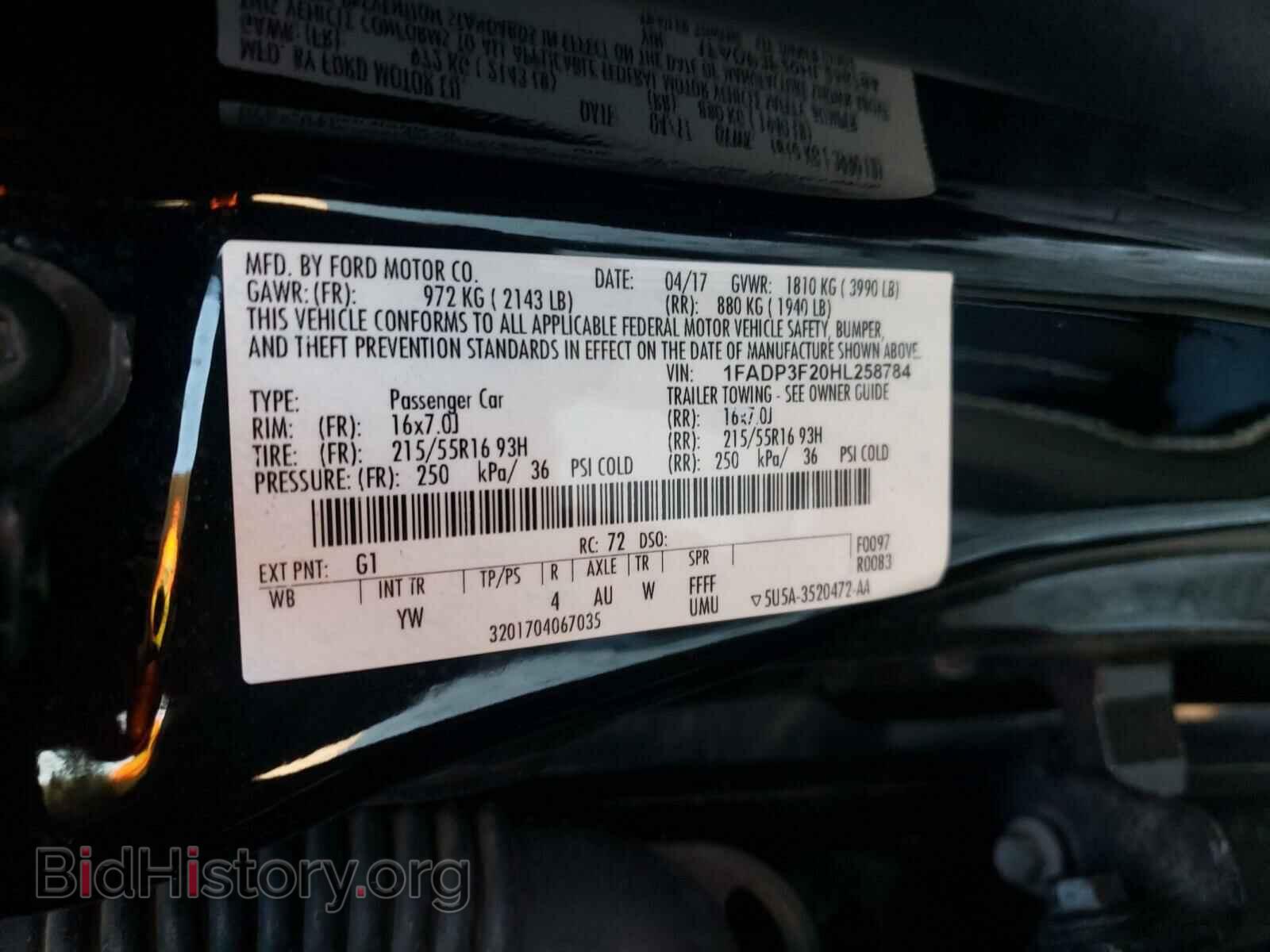 2017 FORD FOCUS - VIN: 1FADP3F20HL258784 - Photo 10
