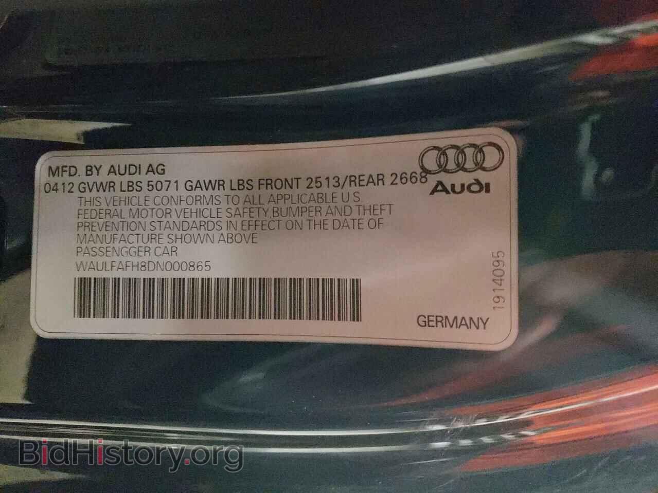 2013 AUDI A5 - VIN: WAULFAFH8DN000865 - Photo 12