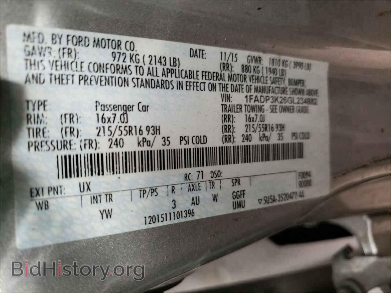 2016 FORD FOCUS - VIN: 1FADP3K26GL234882 - Photo 10