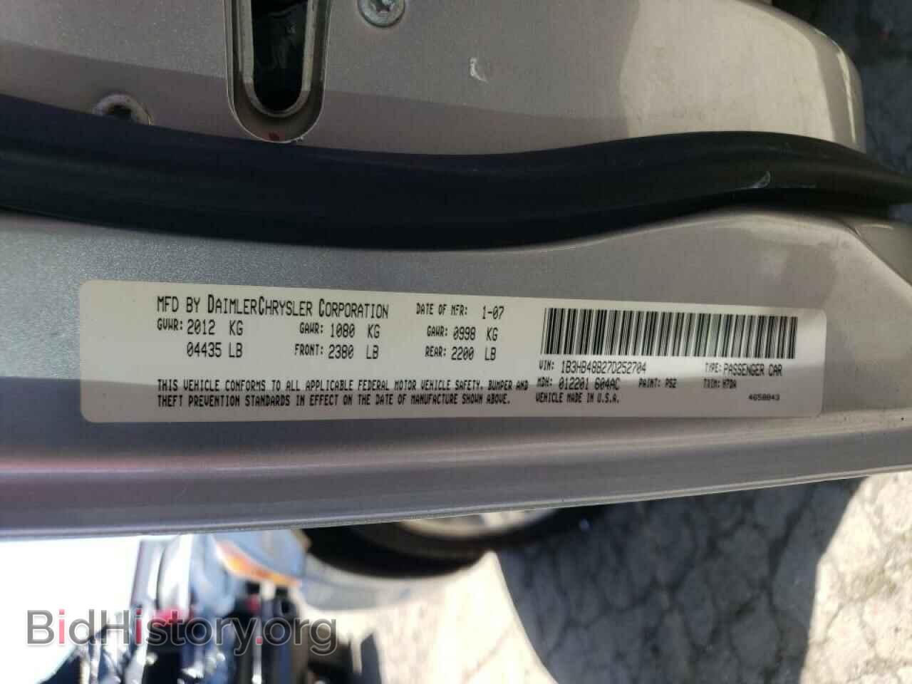 2007 DODGE CALIBER - VIN: 1B3HB48B27D252704 - Фото 10