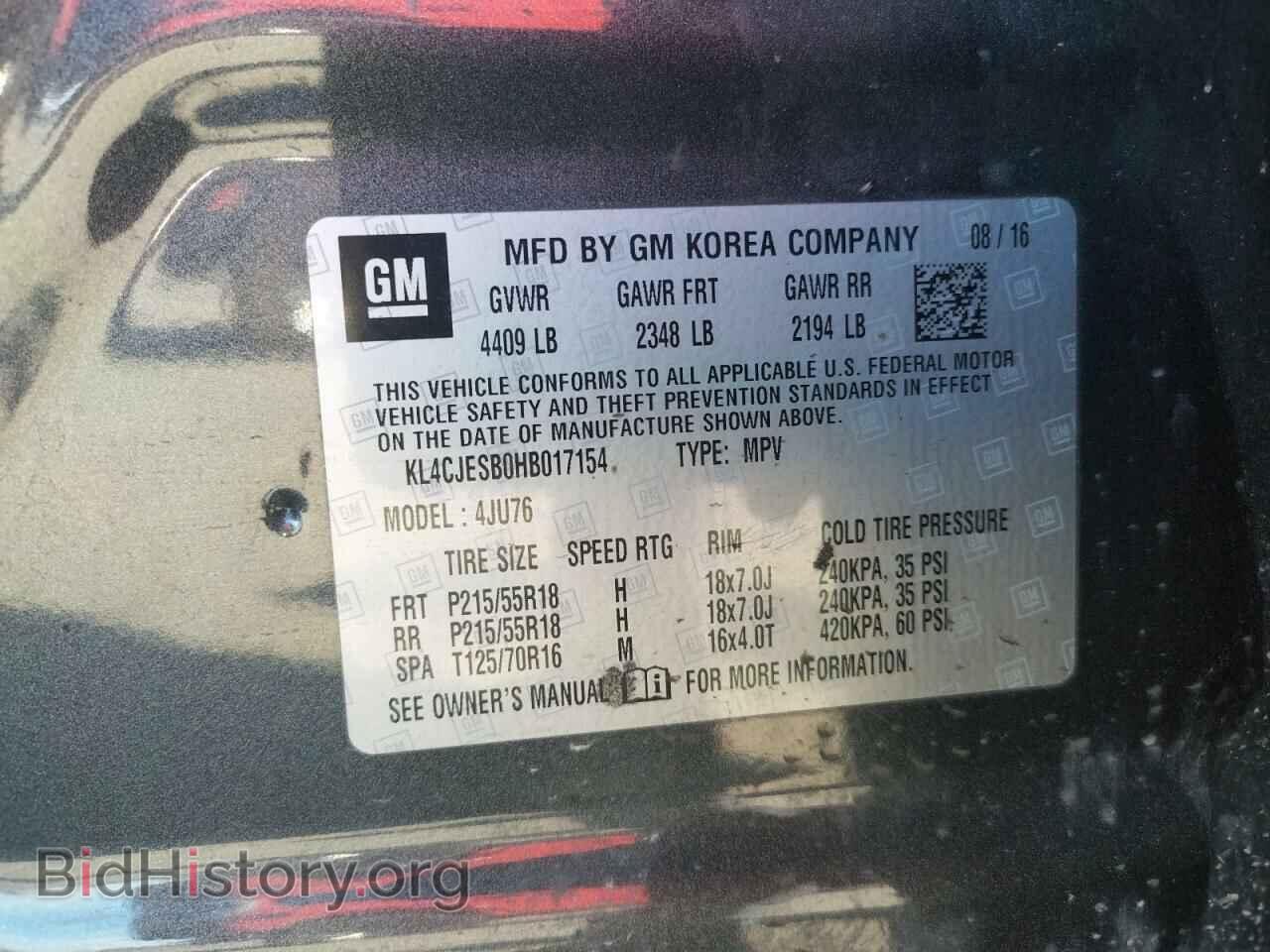 2017 BUICK ENCORE - VIN: KL4CJESB0HB017154 - Фото 10