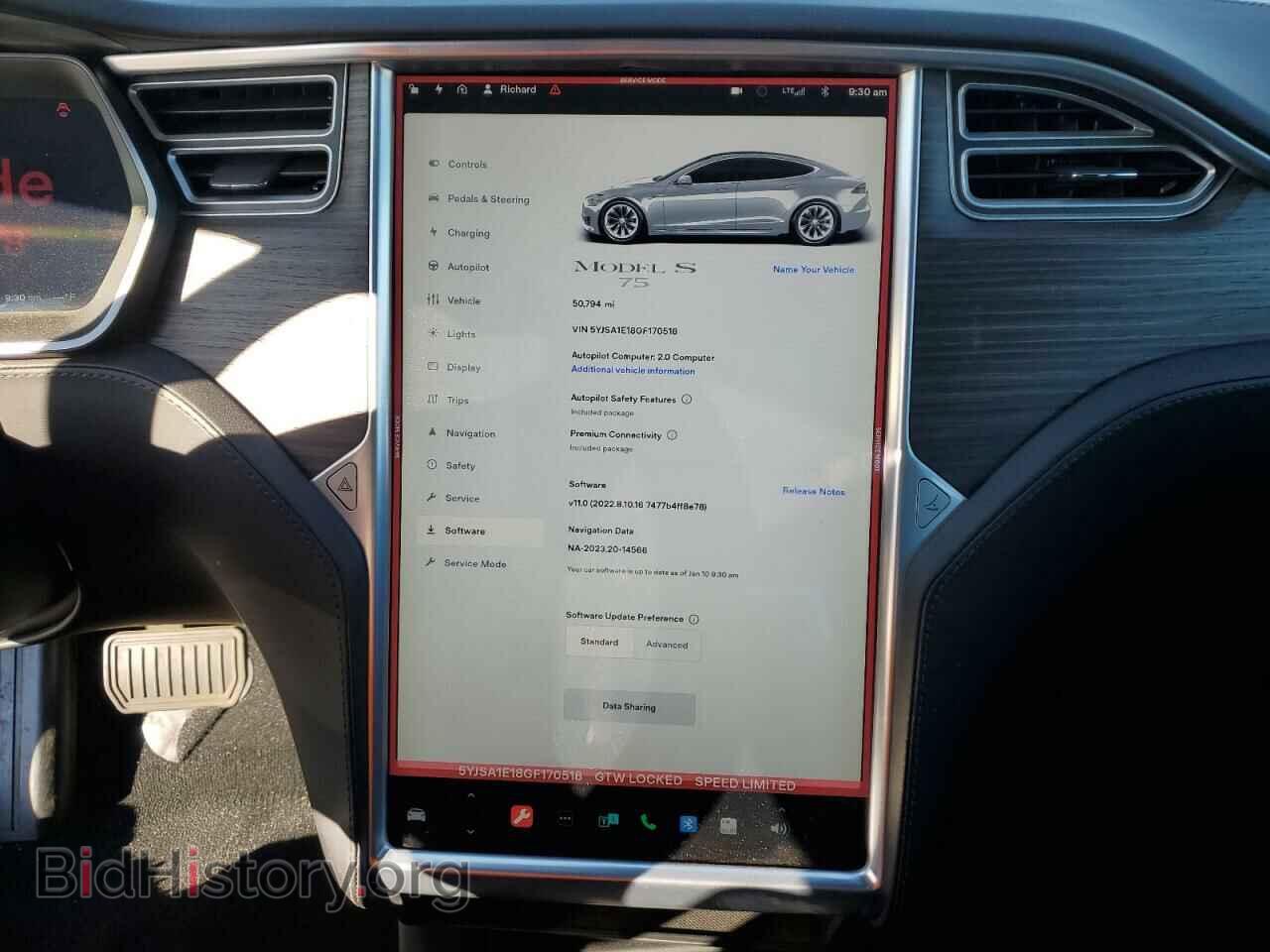 2016 TESLA MODEL S - VIN: 5YJSA1E18GF170518 - Photo 9