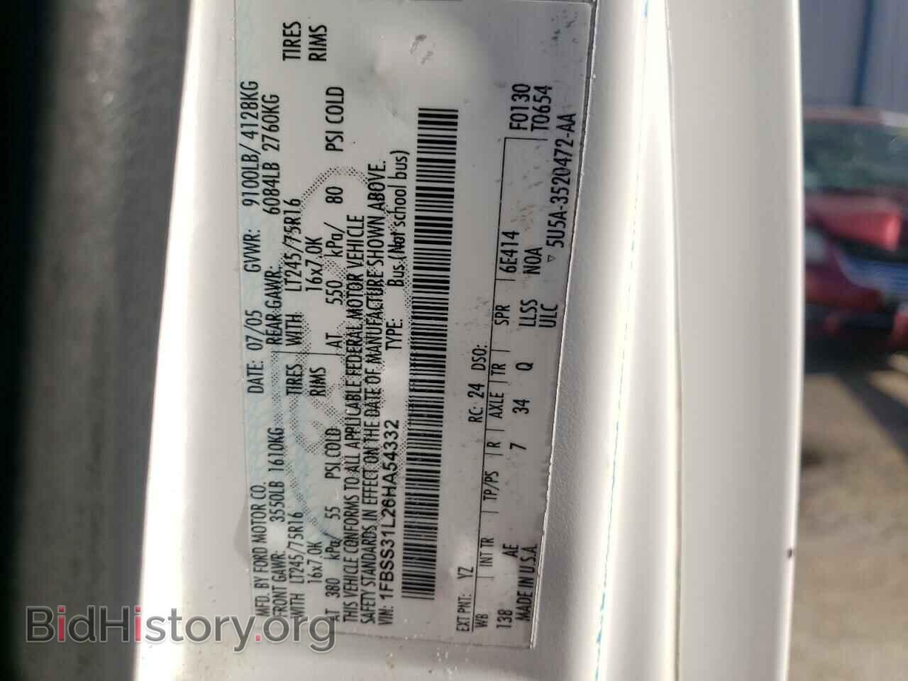 2006 FORD ECONOLINE - VIN: 1FBSS31L26HA54332 - Photo 10