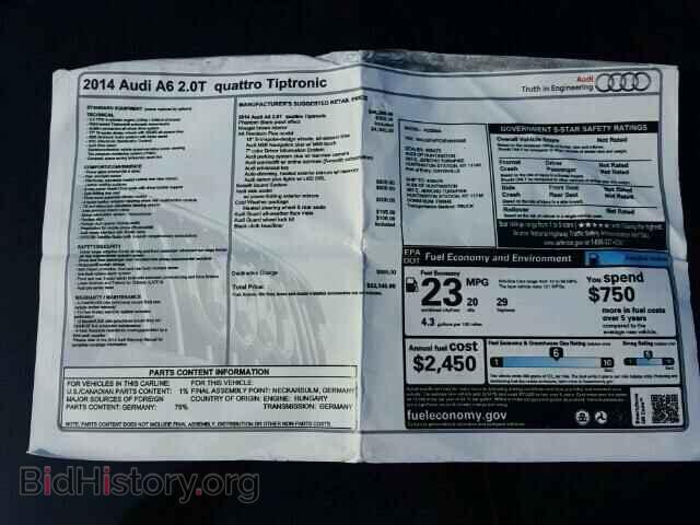 2014 AUDI A6 - VIN: WAUGFAFC3EN010548 - Фото 9