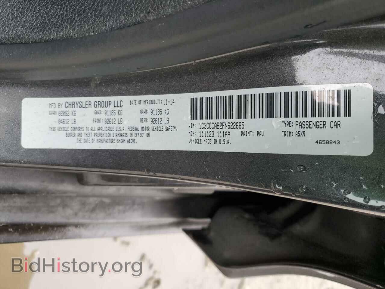 2015 CHRYSLER 200 - VIN: 1C3CCCAB2FN622685 - Фото 12