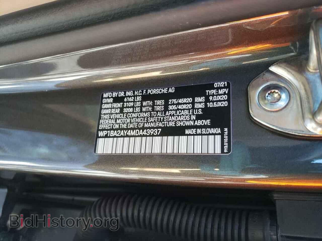 2021 PORSCHE CAYENNE - VIN: WP1BA2AY4MDA43937 - Фото 10