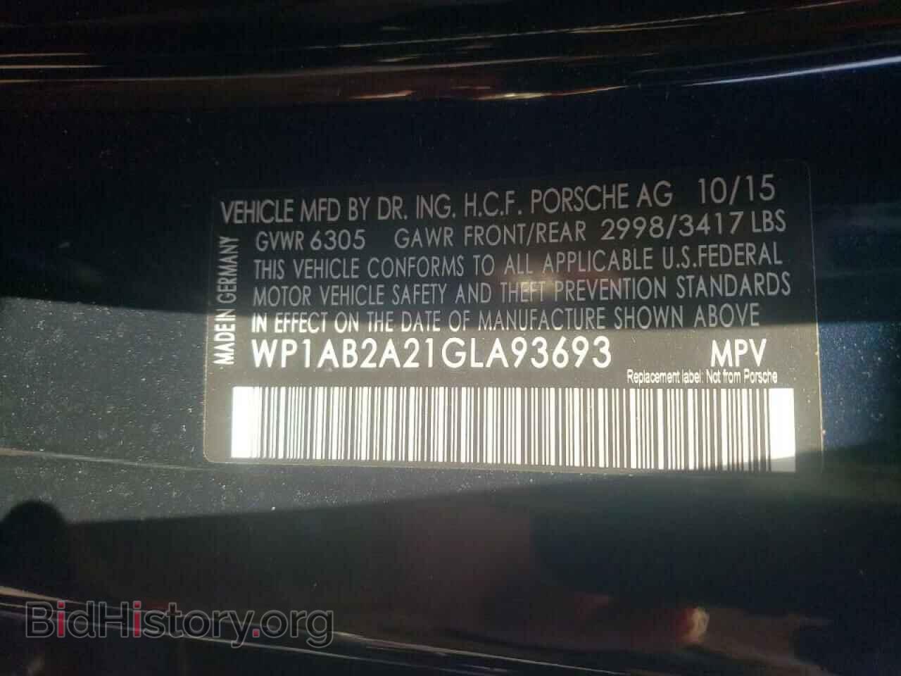 2016 PORSCHE CAYENNE - VIN: WP1AB2A21GLA93693 - Фото 10