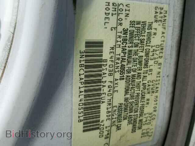 2010 NISSAN VERSA - VIN: 3N1BC1AP1AL405518 - Фото 10
