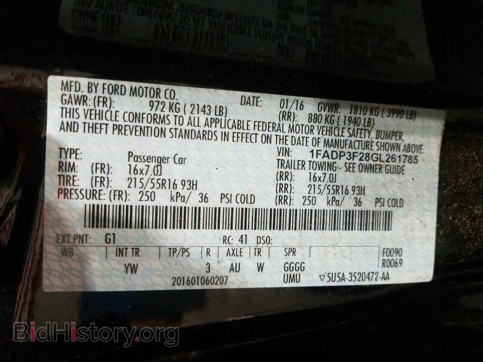 2016 FORD FOCUS - VIN: 1FADP3F28GL261785 - Фото 10