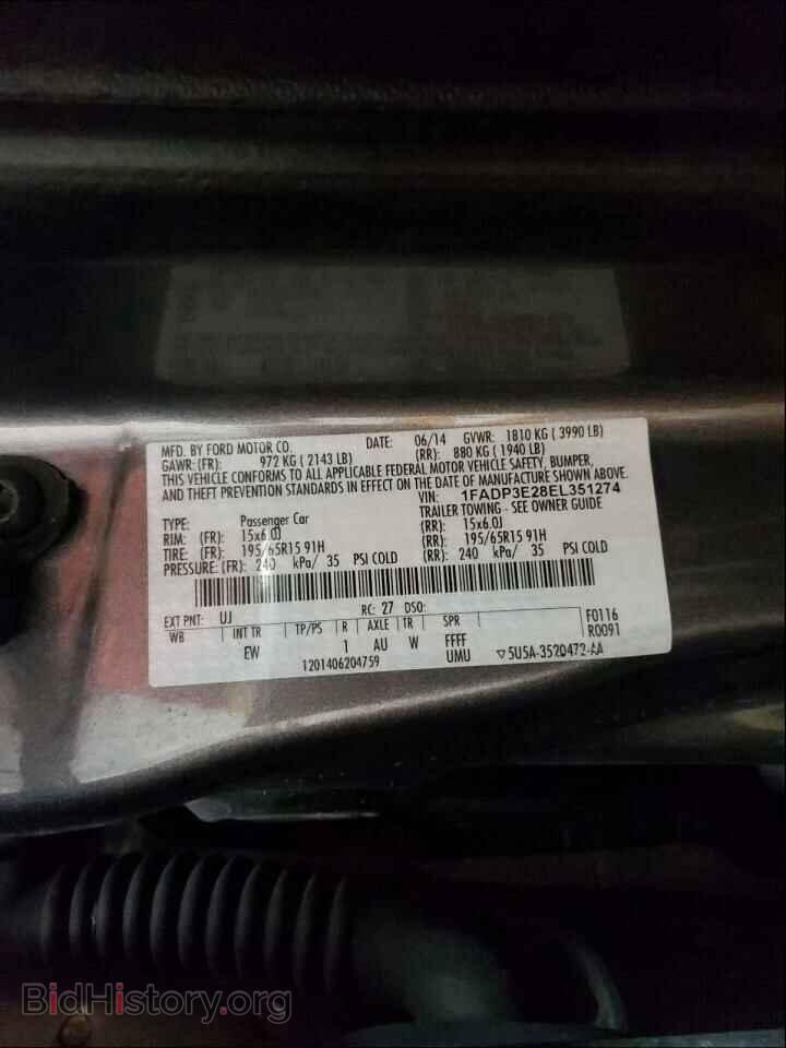 2014 FORD FOCUS - VIN: 1FADP3E28EL351274 - Photo 10