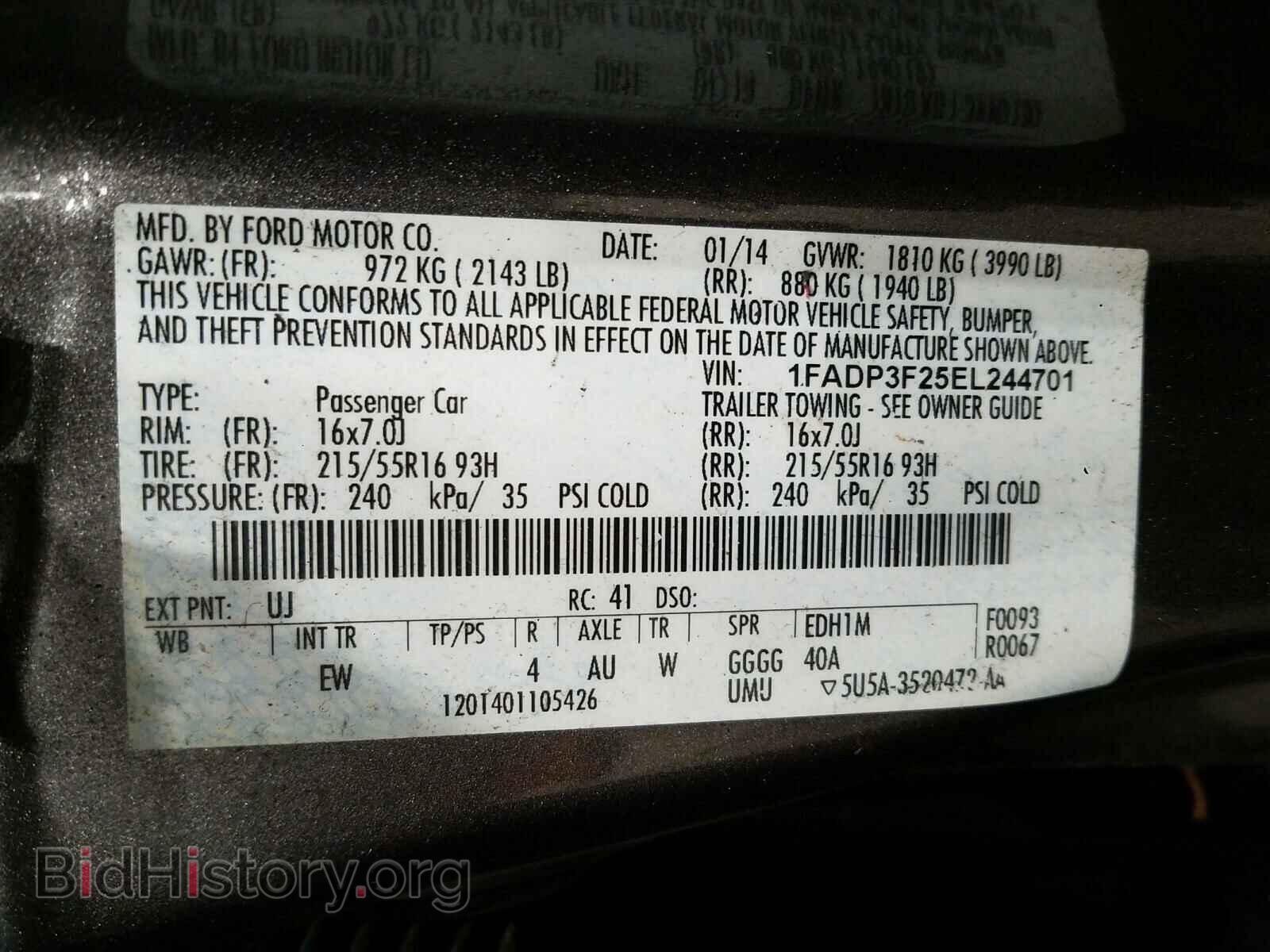2014 FORD FOCUS - VIN: 1FADP3F25EL244701 - Photo 10