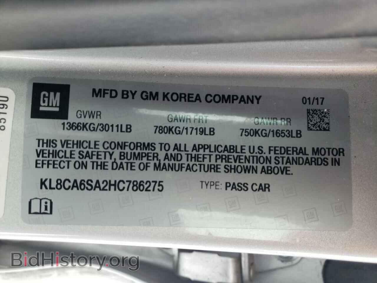 2017 CHEVROLET SPARK - VIN: KL8CA6SA2HC786275 - Фото 10
