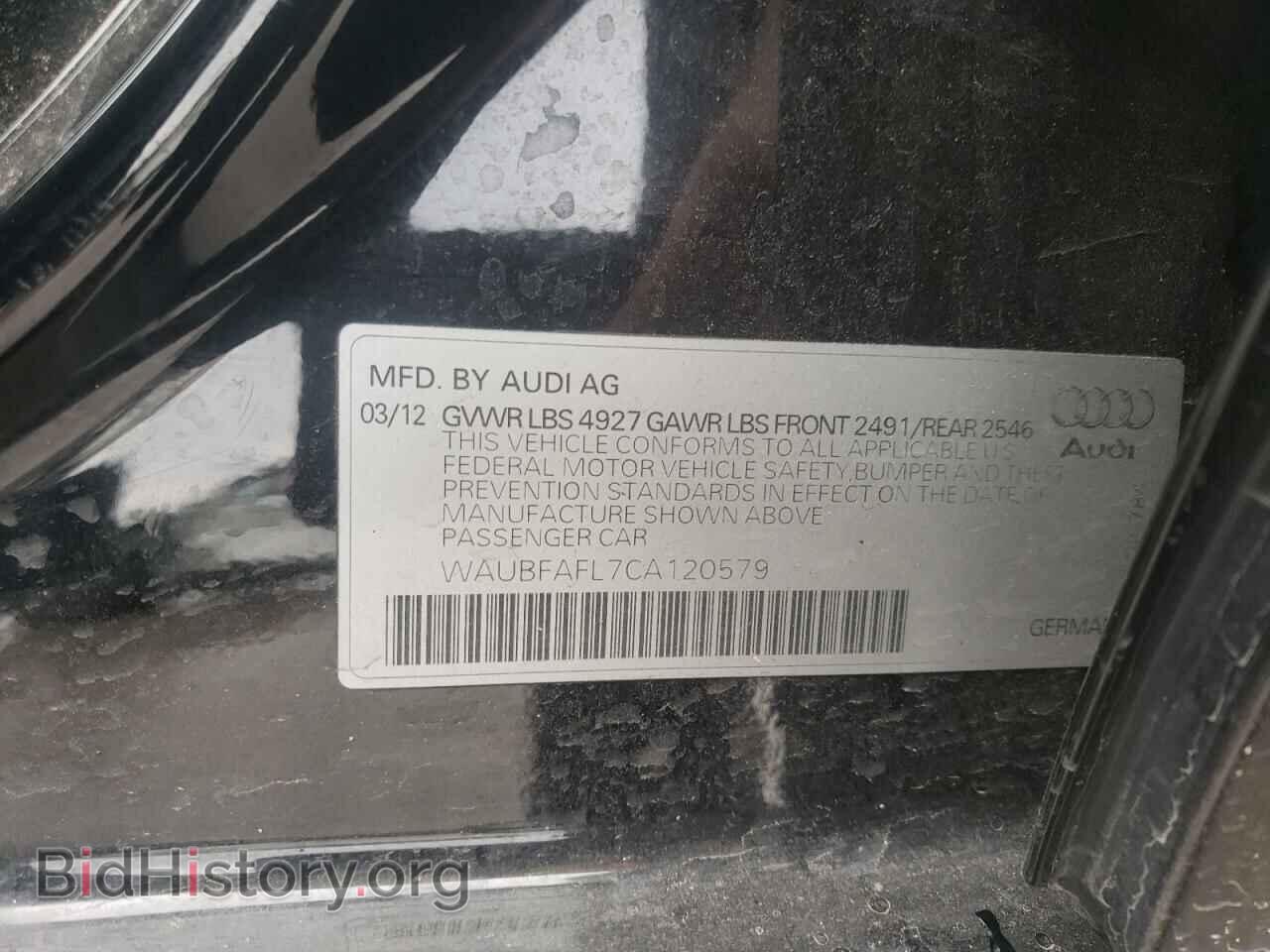 2012 AUDI A4 - VIN: WAUBFAFL7CA120579 - Фото 10