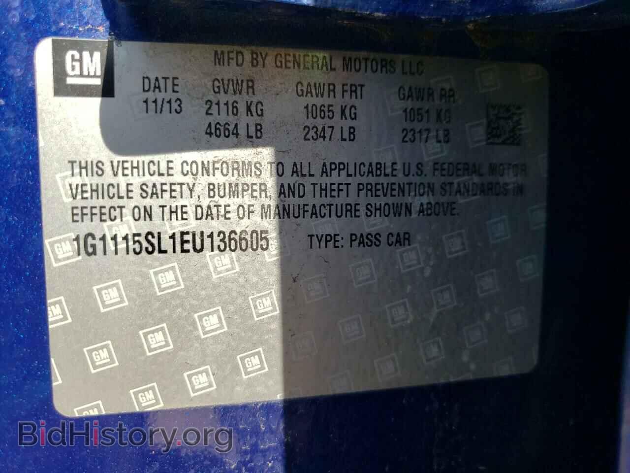 2014 CHEVROLET IMPALA - VIN: 1G1115SL1EU136605 - Фото 10