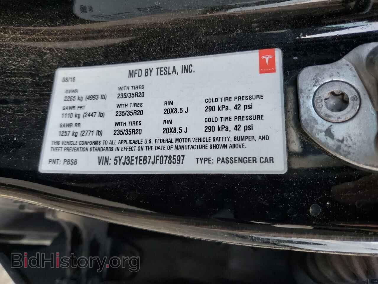 2018 TESLA MODEL 3 - VIN: 5YJ3E1EB7JF078597 - Фото 12