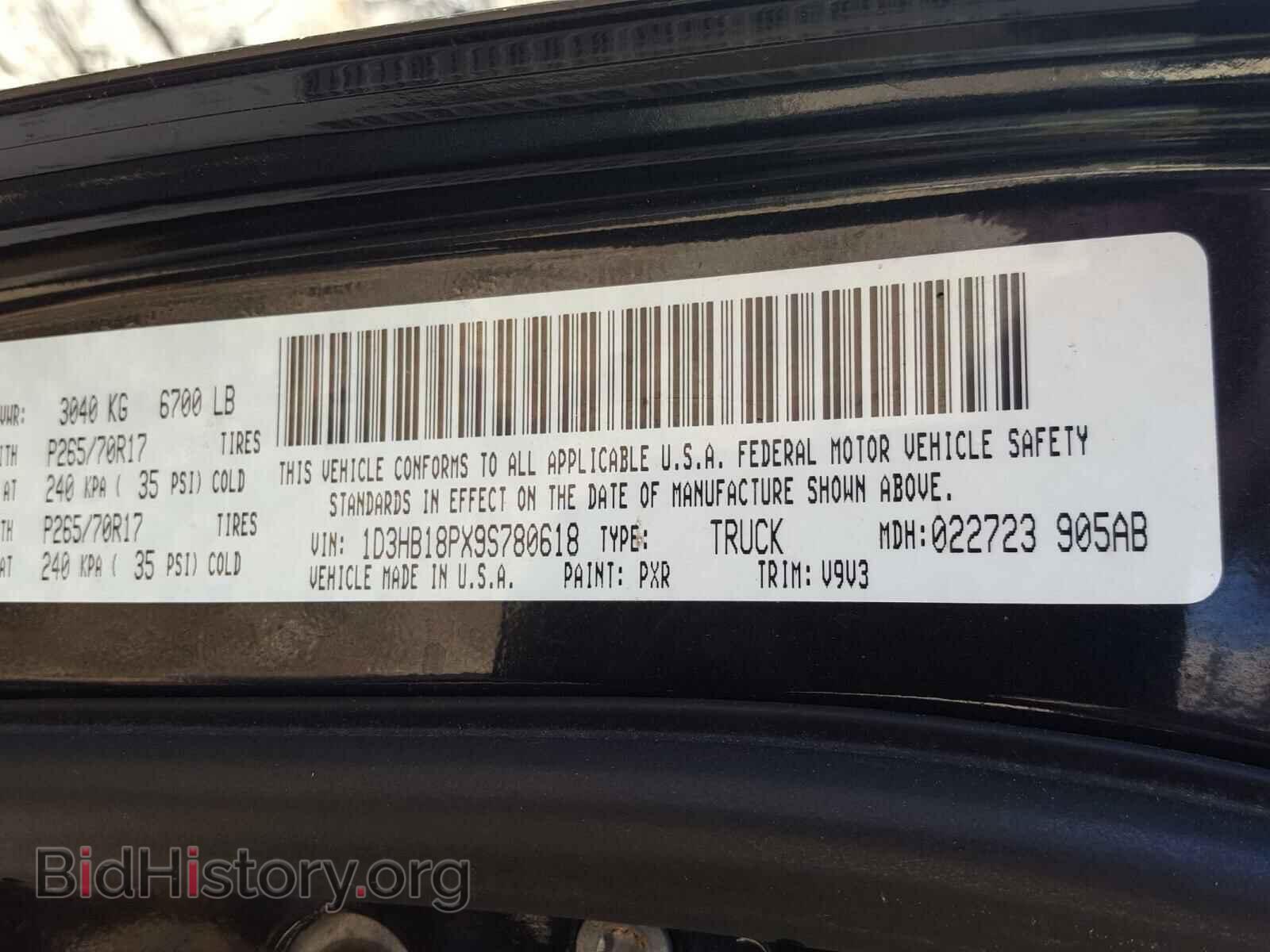 2009 DODGE RAM 1500 - VIN: 1D3HB18PX9S780618 - Фото 10