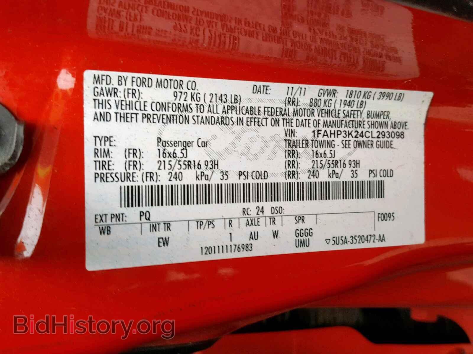 2012 FORD FOCUS SE - VIN: 1FAHP3K24CL293098 - Фото 10