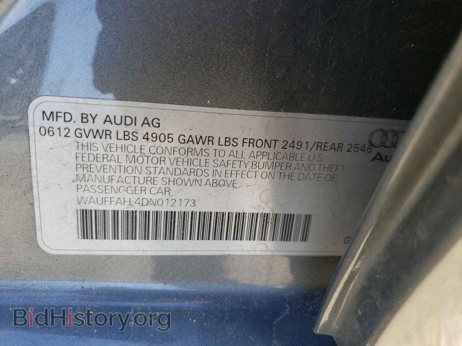 2013 AUDI A4 - VIN: WAUFFAFL4DN012173 - Фото 10